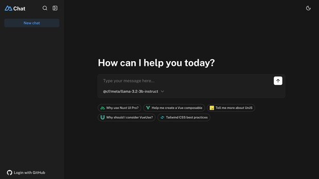 Template Chat screenshot