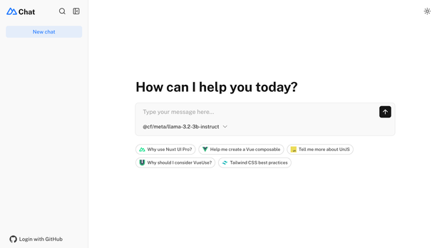 Template Chat screenshot