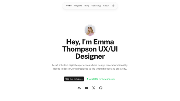 Template Portfolio screenshot