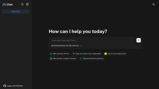 Template Chat screenshot