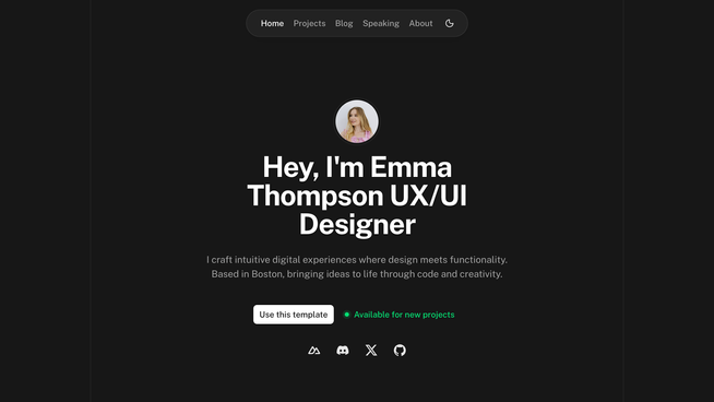 Template Portfolio screenshot